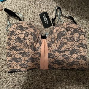 F21 Cropped Corset Bustier Top - Lace